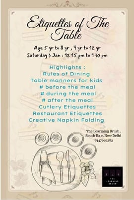 The Learning Brush-Etiquettes of the Table Workshop