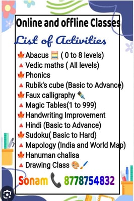 Classes By Sonam Gupta-Multiple Activities Classes