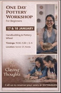 Claying Thoughts Pottery Studio-One Day Pottery Workshop