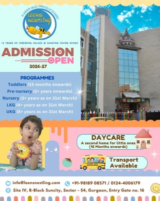 Leens Nestling Preschool-Admissions open 2026-27