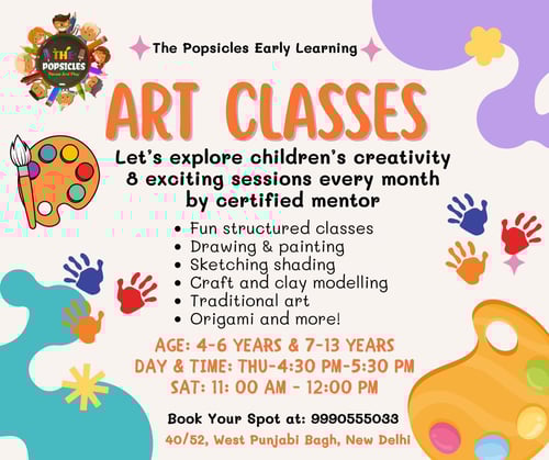 The Popsicles Early Learning Centre-Art Classes for Kids