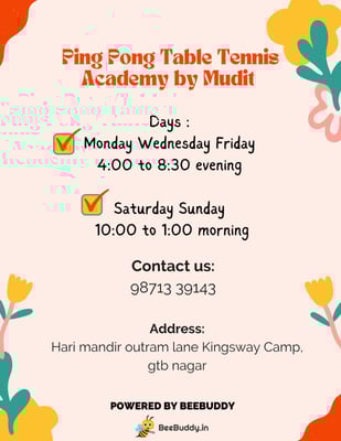 Ping pong Academy by mudit-Table Tennis Classes