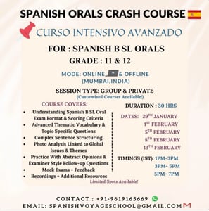 Spanish Voyage School-Spanish Orals Crash Course