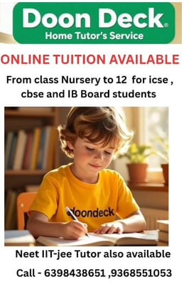 Doondeck Home Tutors-Nursery to Class 10 Tuition classes