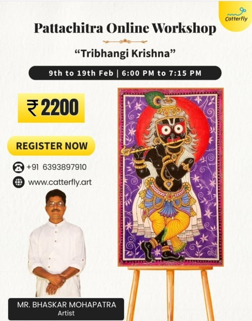Catterfly Art and Culture-Pattachitra Tribhangi Krishna Workshop