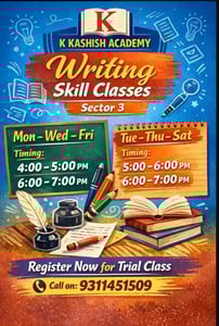 K KASHISH ACADEMY-Writing Skill Classes