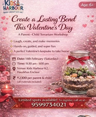Kids Harbour-Valentines Day Terrarium Workshop