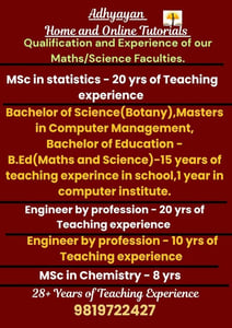 Adhyayan Home and Online Tutorials-Maths and Science Tutorials