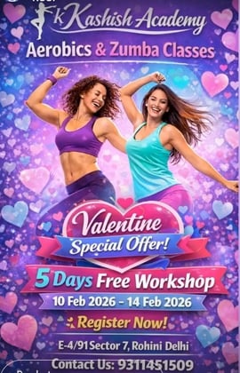 K KASHISH ACADEMY-Valentine Special Aerobics and Zumba Classes