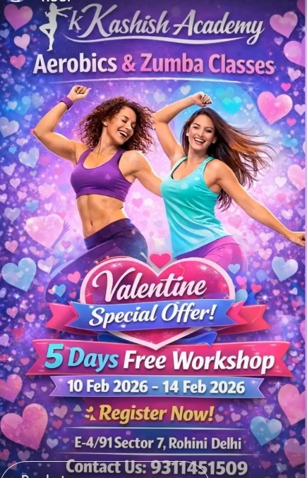 K KASHISH ACADEMY-Valentine Special Aerobics and Zumba Classes