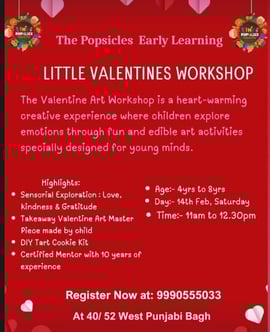 The Popsicles Early Learning Centre-Little Valentines Workshop