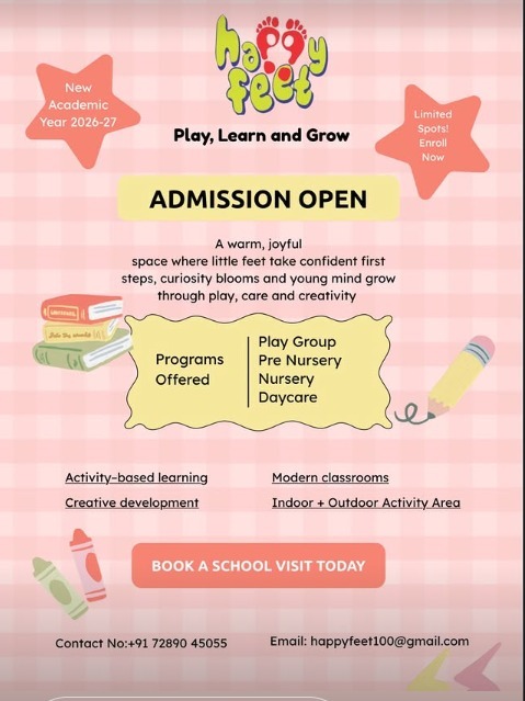 Happy Feet Play School-Admissions Open 2026-27