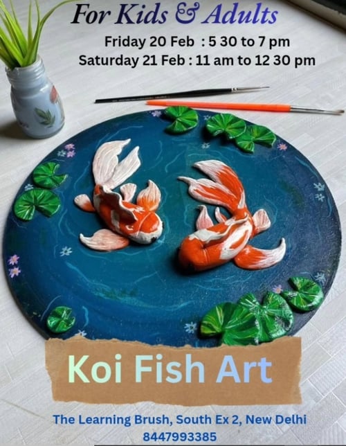 The Learning Brush-Koi Fish Art workshop for Kids