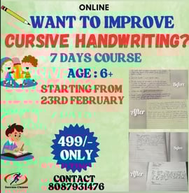 Success Classes-7 day online cursive handwriting course