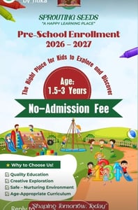 Sprouting Seeds by Ritika-Pre School Enrollment 2026-2027