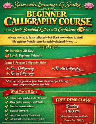 Saraswatei Learnings-Beginner Calligraphy Course