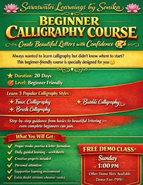 Saraswatei Learnings-Beginner Calligraphy Course