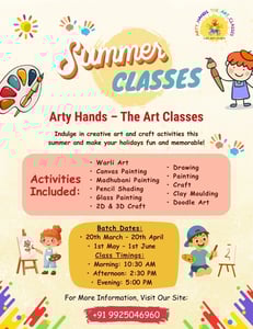 Arty hands the art classes-Summer Classes 2026