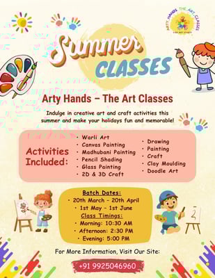 Arty hands the art classes-Summer Classes 2026