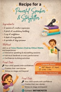 voice masters club-Speaking and Storytelling Workshop