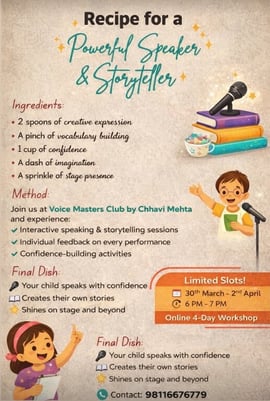 voice masters club-Speaking and Storytelling Workshop