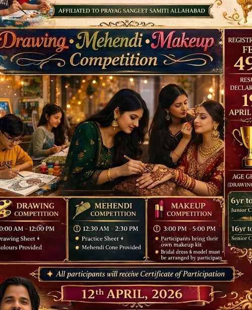 The Adhyan Musical School-Drawing Mehendi and Makeup Competition