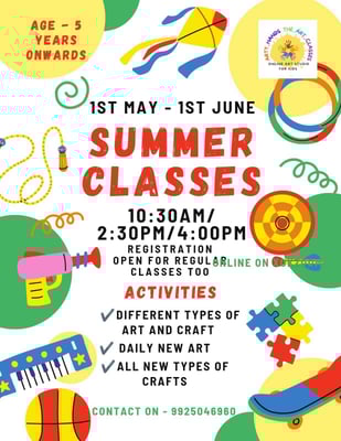 Arty hands the art classes-Summer Classes 2026