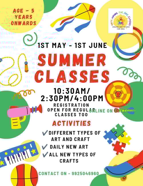 Arty hands the art classes-Summer Classes 2026