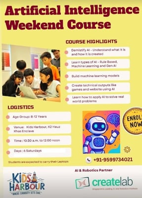 Kids Harbour-Artificial Intelligence Weekend Course