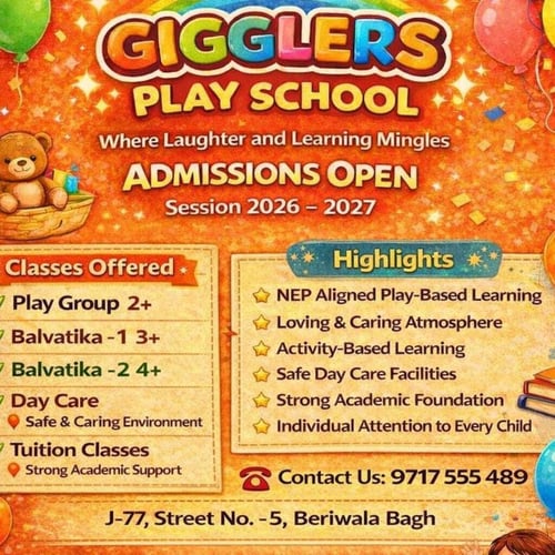 Gigglers-Admissions Open 2026-2027