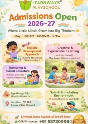 Learn Ways Play School-Play School Admission Open 2026