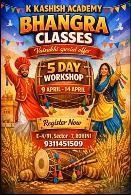 K KASHISH ACADEMY-Bhangra Workshop for Kids
