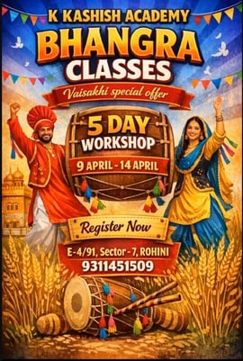 K KASHISH ACADEMY-Bhangra Workshop for Kids