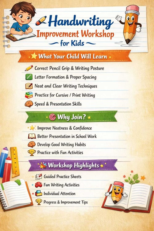 Ekaggas Learning Hub-Handwriting Improvement Workshop for Kids