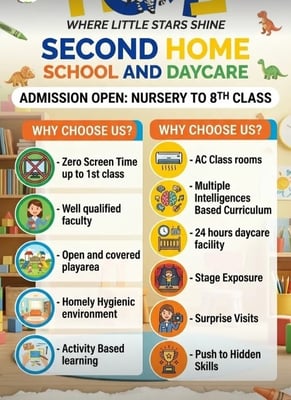 Second Home Playway & Daycare-Admission Open (Nursery to 8th Class)