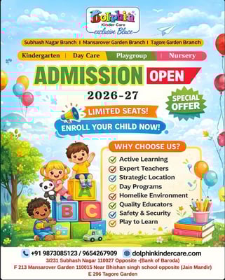 Dolphin Kinder Care-Admission Open for Kids