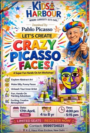 Kids Harbour-Crazy Picasso Faces Fun Abstract Art Workshop for Kids