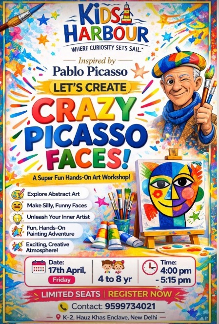 Kids Harbour-Crazy Picasso Faces Fun Abstract Art Workshop for Kids
