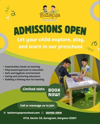 Buttercups Preschool and Daycare-Admissions Open