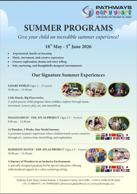 Pathways early years-Summer Programs for Kids
