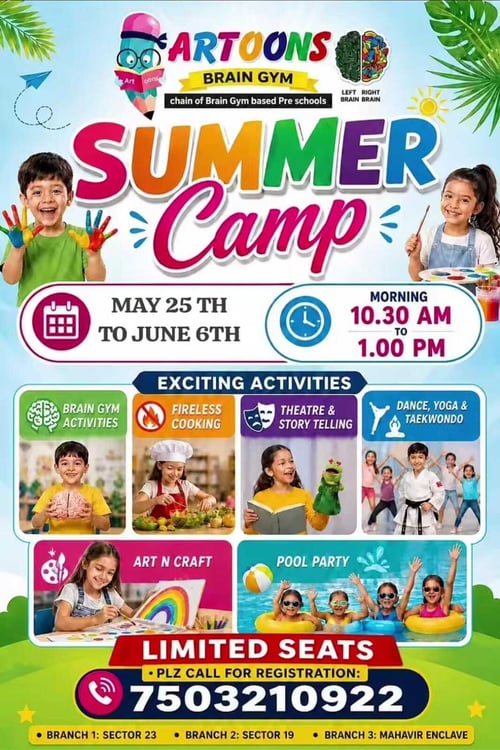 ARTOONS BRAIN GYM- SUMMER CAMP 2026 (Mahavir Enclave)