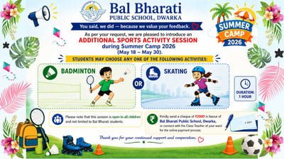 BAL BHARATI PUBLIC SCHOOL- SUMMER CAMP 2026