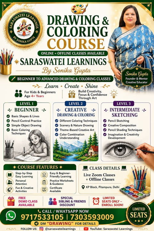 Saraswatei Learnings: Drawing Classes and Coloring Course