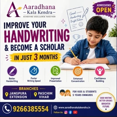 Aaradhana Kala Kendra-Handwriting Classes