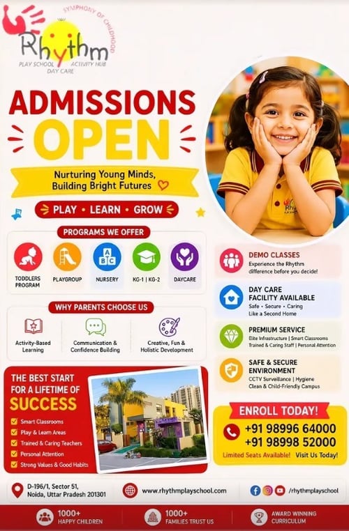 Rhythm Play School and Daycare-Admissions Open 2026