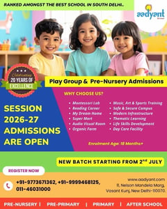 Aadyant School-Admissions Open 2026–27