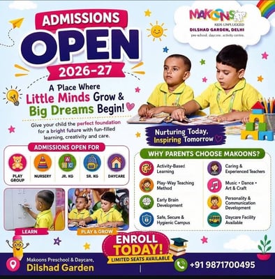 Makoons Preschool-Admissions Open 2026 27
