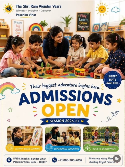 The Shri Ram Wonder Years-Admissions Open 2026-27