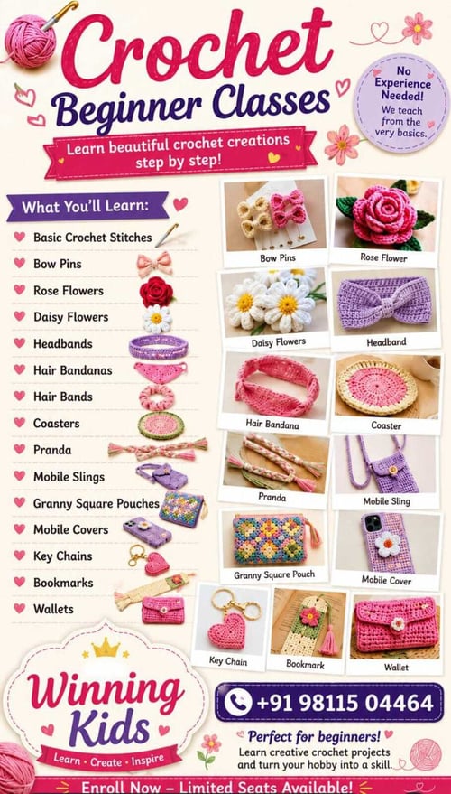 Winning kids-Beginner Crochet Classes