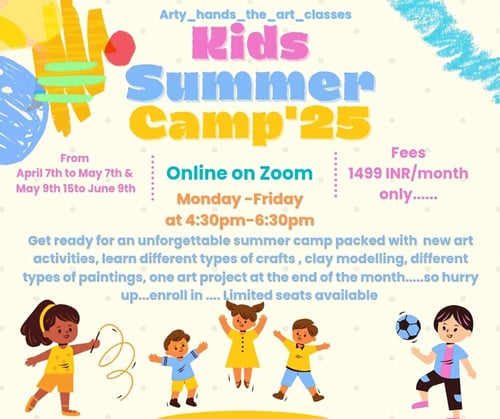 Arty hands the art classes-Kids Summer Camp 2025